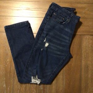 Distressed Blue Denim Jeans